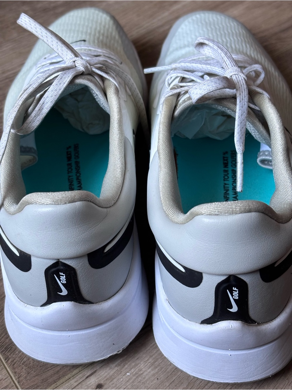 Nike Air Zoom Infinity Tour Next White & Green Golf Shoes Sz 9 - Picture 4 of 7